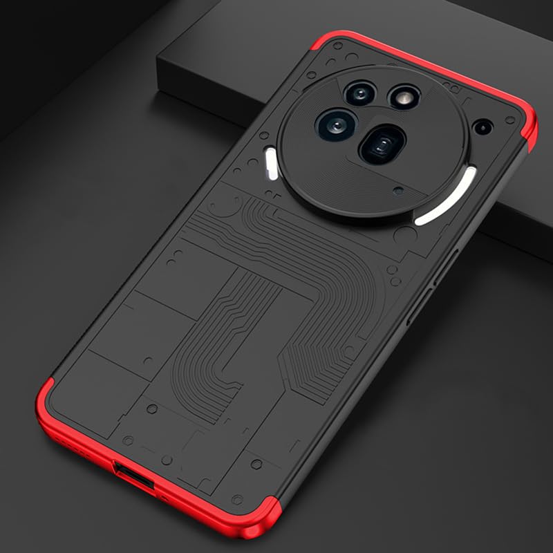 Case for Nothing Phone 3A/3 Pro, Matte Finish Design Lightweight Case, 3 in 1 Premium Slim Shockproof Hard PC Plastic Anti-Scratch Protector Cover (Black,3 Pro)