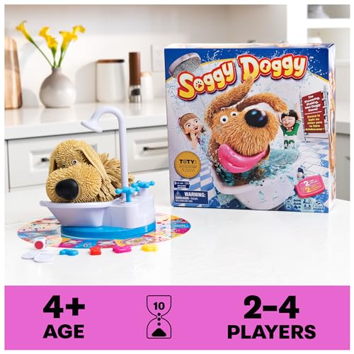 Soggy Doggy, The Showering Shaking Wet Dog Award-Winning Kids Game Board Game for Family Night Fun Games for Kids Toys & Games, for Kids Ages 4 and Up
