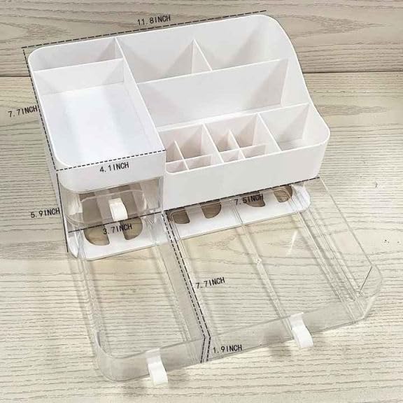 Neoblix Makeup Organizer, Cosmetic Storage Box with Multi-Compartment Drawer for Bathroom, Desk Countertop, Bedroom Dresser, Display Case for Lipsticks, Jewelry, Skincare, Brushes, Vanity Box