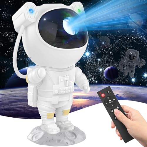 Joyradia Astronaut Projector Lamp Projection LED Night Light Cartoon Spaceman Table Lamp Starry Nursery Colorful Change Children Baby Bedroom Home Decor Creative Gift