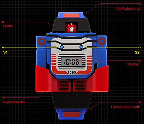 VIGOROSO Boys Girls Children Kids Digital Watch Transformers Bumblebee Cartoon Wristwatch Watch for Kids - Kids Gifts