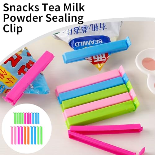 20 Pcs Food Bag Clips, 7.5/11cm Reusable Sealing Clips for Foods Storage Bag,Multicoloured Plastic Freezer Bag Clips,Kitchen Clip Set for Sealing Snack Bags and Keeping Food Fresh Longer
