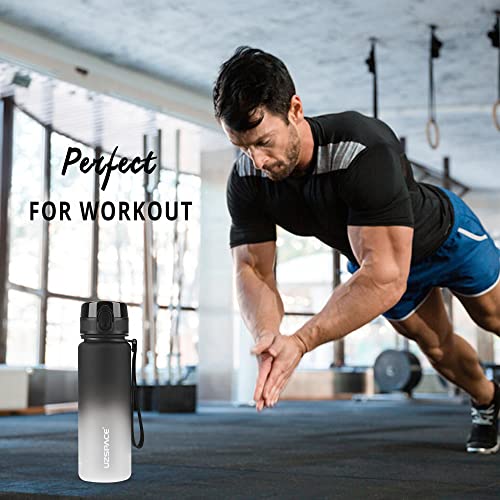 Leakproof Tritan BPA Free Fitness Sports Water Bottle with Motivational Time Marker | Yoga Gym Running Water Bottle (350ml-500ml-1000ml) for Kids and Adults with One-Click Lock