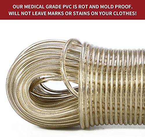 Betsey® Heavy Duty Steel Wire Plastic Coated Clothesline Rope with Five pcs Glow Sticks, Washing Line Rope, Cloth Hanging Wire, Steel Laundry Wire, Portable Clothes Line Rope