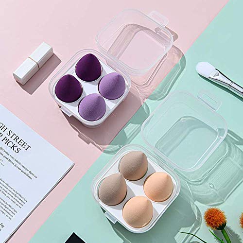 Beauty Blender Complexion Sponge – pack of 4 Egg Shaped Foundation Blending Sponge Ideal for women Makeup Highlighters, Powder, Cream or Liquid Application (Assorted Color)