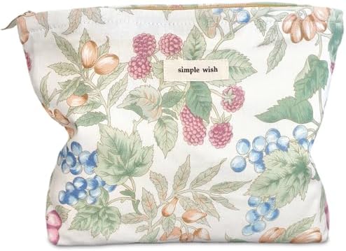 STARDW Flower Cosmetic Bags Makeup Bags for Women and Girls,Travel Makeup Bag Large Capacity Canvas Makeup Bag,Makeup Organizer Bag Zipper Pouch, Embossed pink, Large Capacity Aesthetic Makeup Bags
