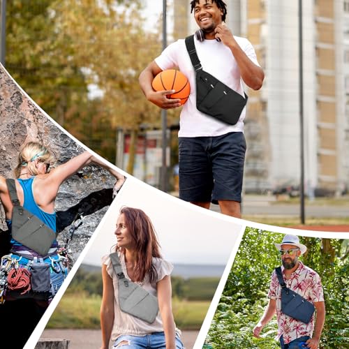 Tibroni Crossbody Bag for Men and Women, Anti-Theft Travel Sling, Shoulder Chest Bag for Outdoor Activities, Hiking, Jogging