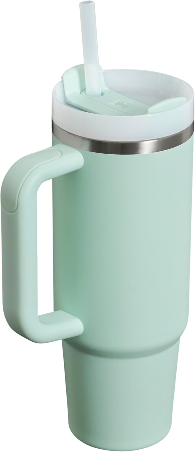 Stanley Quencher H2.0 Tumbler with Handle & Straw 40 oz | Twist On 3-Way Lid | Cupholder Compatible for Travel | Insulated Stainless Steel Cup | BPA-Free | Seafoam