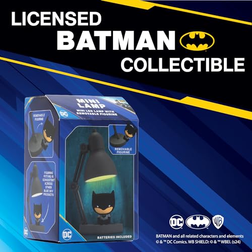 Blue Sky Studios Batman Mini Lamp Figure, Collectible Tiny Figurine Desk Decor, Licensed Gifts and Merchandise