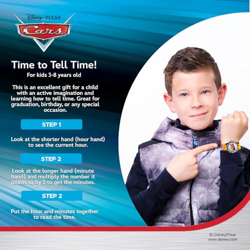 Disney Cars Kids' Plastic Time Teacher Analog Quartz 3D Strap Watch