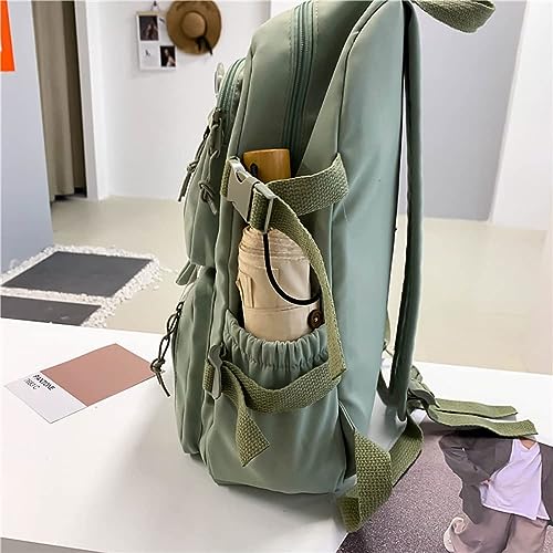 School bag, school bag leisure backpack middle school student laptop backpack, waterproof backpack, suitable as school bag, accessories plush pendant