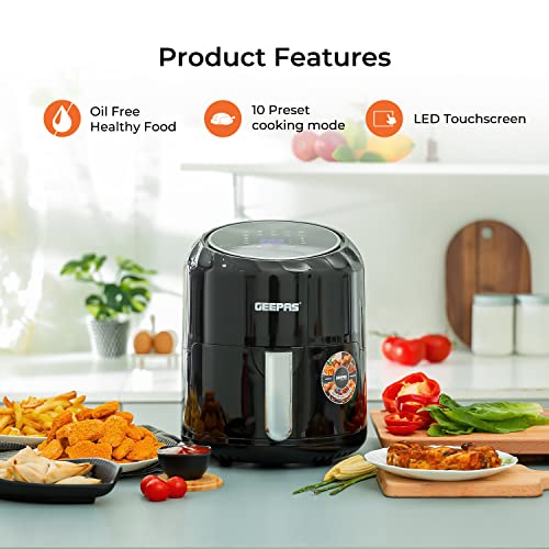 Geepas Digital Air Fryer, Black, 1400W, 3.5 Liter Capacity, GAF37512, 2 Year Manufacturer Warranty