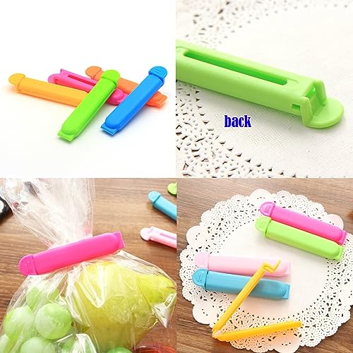 BDSHUNBF 16 Pcs Bag Clips for Food Storage, Food Bag Sealing Clips, Food Bag Clips Colorful, Reusable Plastic Food Clips, for Keeping Food Fresh, Sealing Packets, Freezer Bags(4 Sizes)