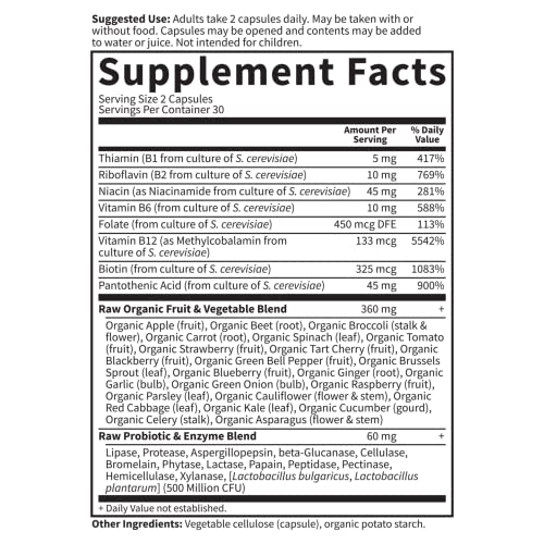 Garden of Life Raw B Complex Vitamin Code Caps - 60 Vegan Capsules