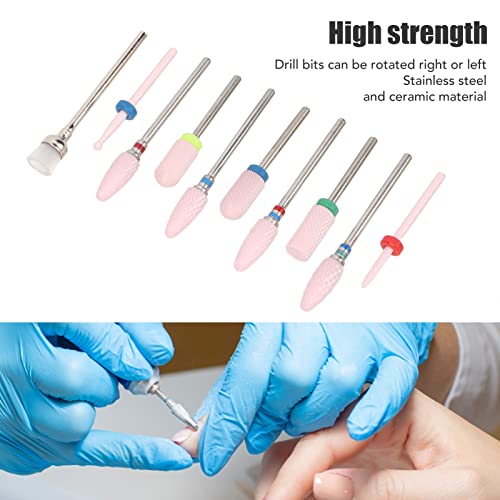 Sorandy 10pcs Nail Grinder, Carbide Cuticle Remover Bits for Manicure Pedicure, Nail Drill Bits Set with Storage Box for Shaping, Smoothing, Polishing and Buffing