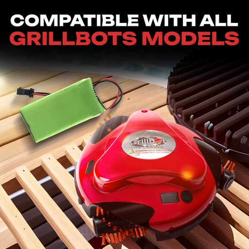Grillbot Automatic BBQ Grill Cleaning Robot Replacement Battery, Rechargeable Lithium Battery Replacement, Replace Rechargeable Batteries, Replacement Part, Robotic Grill Cleaner Accessories