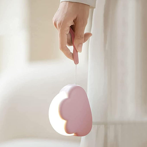 Valensole Cloud Kids Night Light, Cute Nursery Light for Baby, Bedroom Night Light with 2-color Dimmable, USB Rechargeable, Portable, LED with Silicone Detachable Lanyard, Camping Lamp (Pink) - Pink