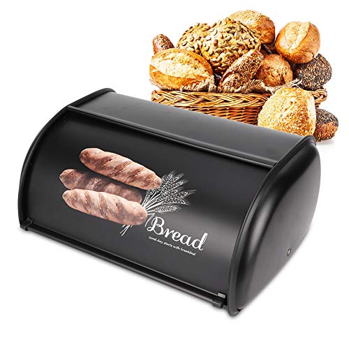 Cryfokt Stainless Steel Bread Bin Container, Kitchen Organizer, Ox Holder Bin Container Kitchen for Home Shop (mgtdb2cksg-12)
