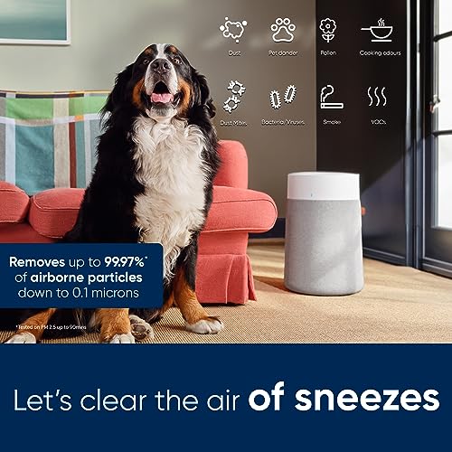 BLUEAIR Quiet air purifier for large rooms, up to 206 m² air filtration per hour, HEPASilent air purifier for allergy sufferers catching viruses and dust - Blue Pure 3450i Max