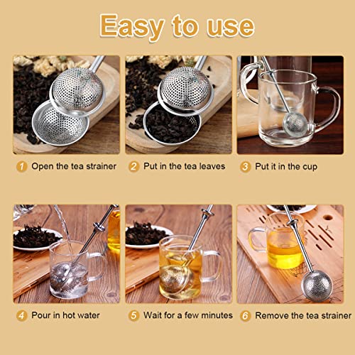 Fitto Stainless Steel Tea Strainer â€“ Fine Mesh, Durable Loose Leaf Tea Infuser with Long Handle for Easy Brewing â€“ Reusable, Rustproof Tea Filter for Cups, Mugs, and Teapots â€“ Dishwasher Safe