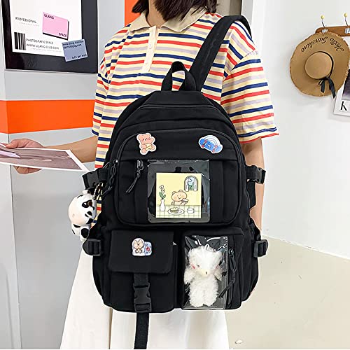 Cute Laptop Backpack School Bags for Girls 14-16, Kawaii Students Bag 15.6 Inch College Backpacks Travel Daypack Casual Rucksack Large Bookbags