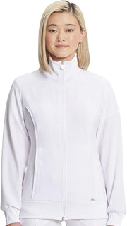 Zip Front Scrub Jackets for Women, 4-Way Stretch Fabric, 2391A - White