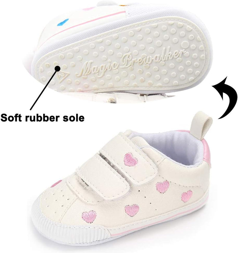 E-FAK Baby Shoes Boys Girls Infant Sneakers Non-Slip Rubber Sole Toddler Crib First Walker Shoes