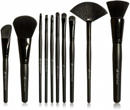 E.L.F. Professional Set Of 12 Brushes, Vegan MakEUp Tools, For Expert Blending, Contouring & Highlighting - Silver 19 Count (Pack of 1)