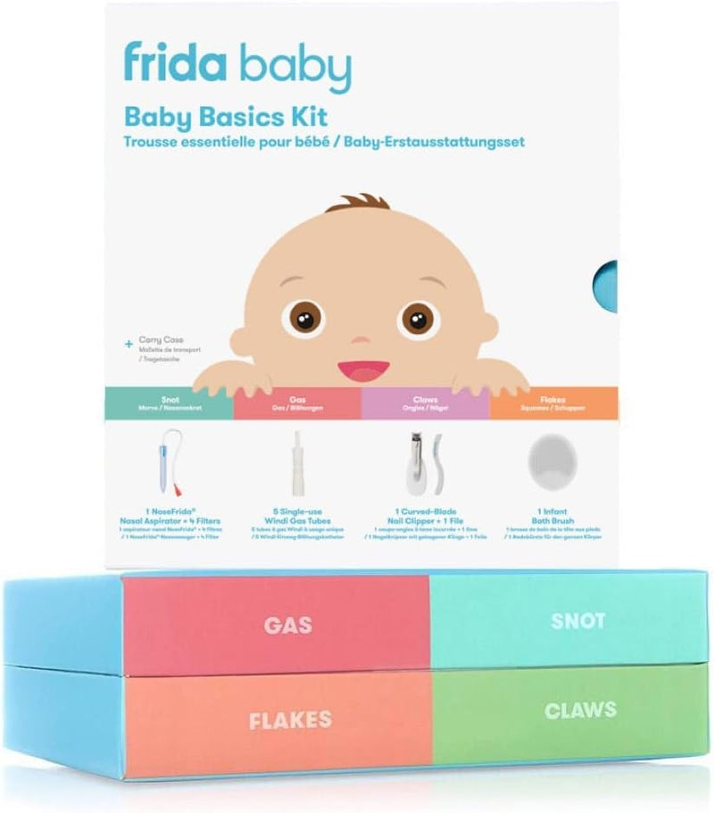 Baby Basics Kit |Includes NoseFrida, NailFrida, Windi, DermaFrida + Silicone Carry Case & SmileFrida The Finger Toothbrush
