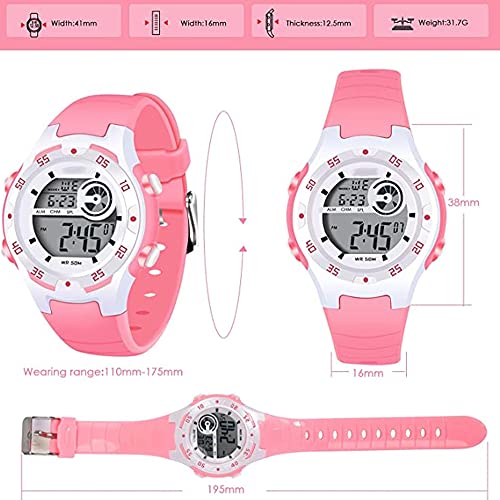 SYOSI Children's Luminous Watch, Kids Digital Sports Watch Boys and Girls Outdoor Waterproof Watch Alarm Stopwatch, Electronic Watch for School Students