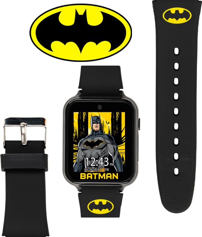 Batman Kids Smart Watch Touchscreen with Camera Voice Recorder Games Stopwatch Alarm Timer Fitness Tracker Calculator – Adjustable Strap Fits 5.5" to 8" Wrists