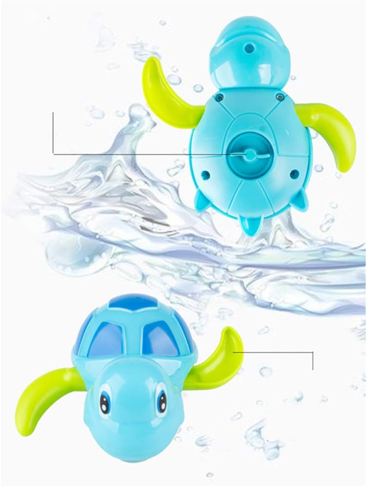NIWWIN Classic Baby Bath Toy Clock Movement Turtle for Toddlers Boys Girls Wind Up Water Toy Swimming Turtle Summer Pool Bath Float Toy