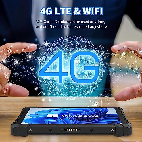 HEIGAOLAPC Win 10.1 Inch Touch Tablet, Rugged Tablet 16000 mAh, 8GB Ram128GO Rom, Camera USB3.0 BT4.2 GPS HDMI SIM 4G LTE, FHD, 5G-WiFi Unbreakable Tablet