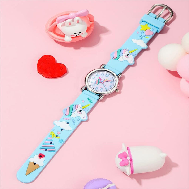 Kids Watches Girl Watches Ages 3-12 Sports Waterproof 3D Cute Cartoon Digital 7 Color Lights Wrist Watch for Kids