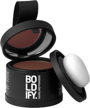 BOLDIFY Hairline Powder, Instantly Conceals Hair Loss and Fills In Receding Hairlines, and Wide Parts, Stain-Proof 48 Hour Formula for Hair & Beard, Root Concealer & Gray Hair Coverage (Medium Brown) - Auburn