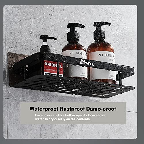 24HOCL Shower Caddy Shelf?Thickened Upgraded Version?, Adhesive Black Bathroom Shower Rack, No Drilling Wall Mounted Shower Organizer, Rustproof Basket for Bathroom, Toilet, Kitchen (2 Pack)