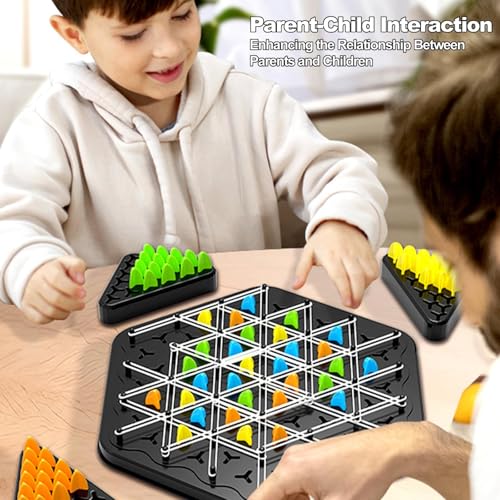 KASTWAVE Chain Triangle Chess Game, Triggle Board Game, Triggle Rubber Band Game, Triangle Chain Chess Game Set, Family Interactive Board Game, for Toddlers, Kids, Adults, Family, Party