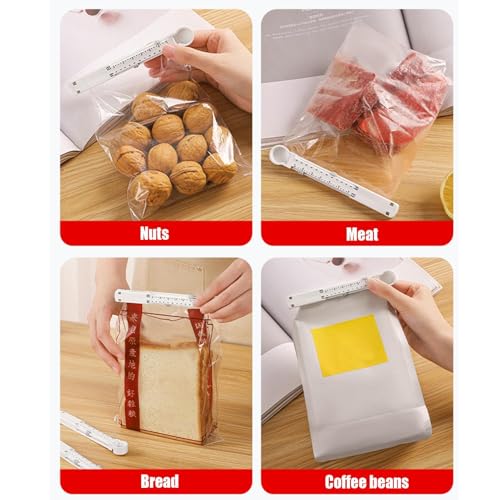 Food Bag Sealing Clip | Food Storage Sealing Bag Clips | 6X Food Package Sealing Clamp with Time Scale for Snacks, Coffee, Sandwich, Candy