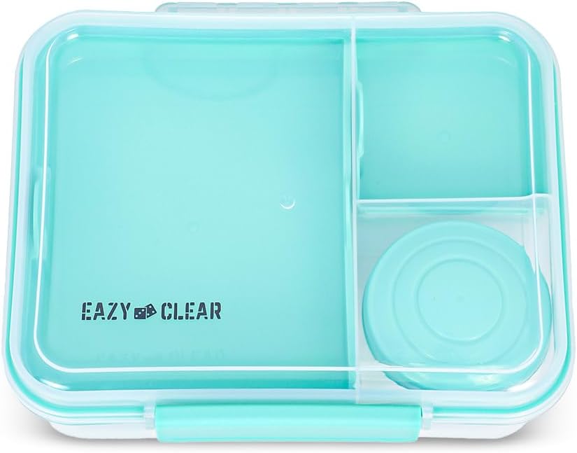 3/4/5 Compartment Convertible Bento Lunch Box with Gravy Bowl, Green – image 1