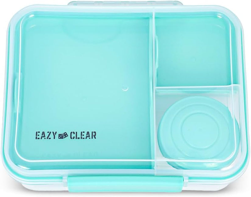 3/4/5 Compartment Convertible Bento Lunch Box with Gravy Bowl, Green