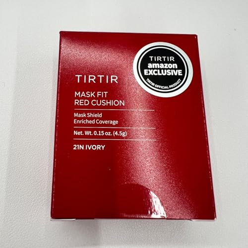 [*Mini Size*] TIRTIR Mask Fit Red Cushion Foundation | Japan's No.1 Choice for Glass skin, Long-Lasting, Lightweight, Buildable Coverage, Semi-Matte (21N Ivory, 4.5g (Pack of 1))