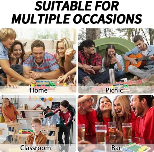 Shut The Box Dice Game,2-4 Player Family Wooden Board Table Math Games for Adults and Kids, 8 Dices Classics Family Game Tabletop Version Games for Classroom,Home,Party or Pub