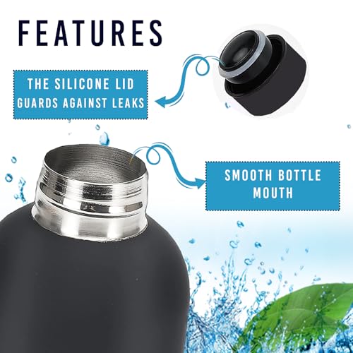 Stainless Steel Water Bottle for Adults and Kids 500ML water bottle insulated 16 OZ Insulated Water Flask Double Wall Water Vacuum Flask Thermos Flask for Hot & Cold Water Sports
