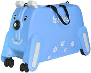 Kids Ride-on Suitcase Hand Luggage with Seat, Children's Luggage Suitcase, (yellow) - blue