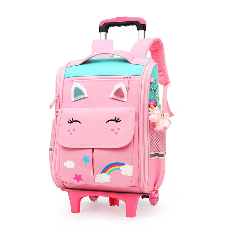 TOMVAES Backpack for School,Roller Bag with Wheels,Double Handle Rolling Backpack,Girls Travel School Children Toddler Trip Rolling Bag Girls Travel Roller Bag