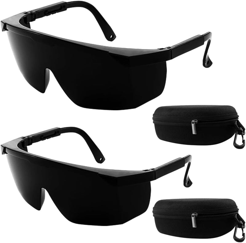 AZONEE Pack of 2 Laser Safety Glasses IPL 190 nm-2000 nm Laser Eye Protection Glasses for Hair Removal Treatment, UV Protective Glasses, Splash-proof Goggles, Dust and Sand Proof with Protective Box