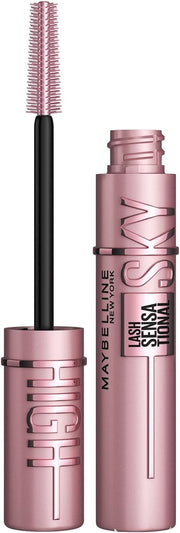 Maybelline New York Mascara, Volumizing & Lengthening Mascara, Washable Flake-Free Formula With Bamboo Extract & Fibres, Lash Sensational Sky High, Black - Black