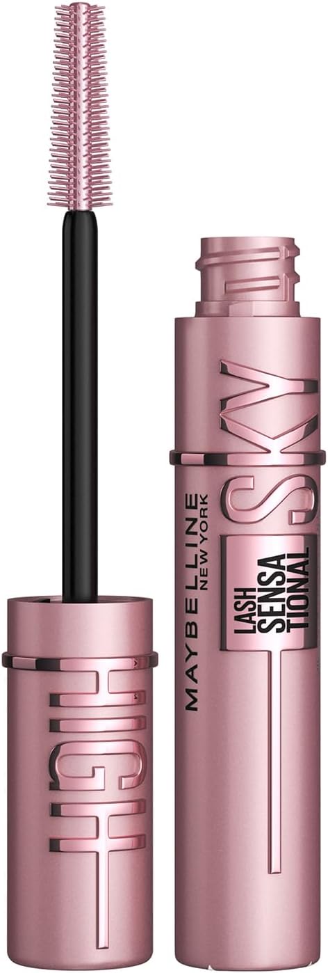 Maybelline New York Mascara, Volumizing & Lengthening Mascara, Washable Flake-Free Formula With Bamboo Extract & Fibres, Lash Sensational Sky High, Black - Black