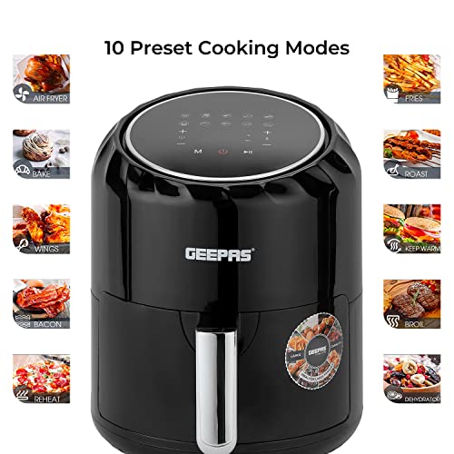 Geepas Digital Air Fryer, Black, 1400W, 3.5 Liter Capacity, GAF37512, 2 Year Manufacturer Warranty