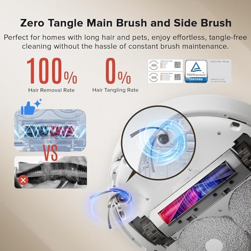 roborock Qrevo Curv Robot Vacuum and Mop, 18,500Pa Suction, Zero-Tangling, DuoDivide Main Brush, FlexiArm Arc Side Brush, FlexiArm Mop, AdaptiLift Chassis, Auto Mop Washing & Drying, Self-Emptying